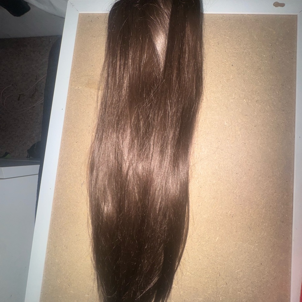 ponytail extension hair dark brown